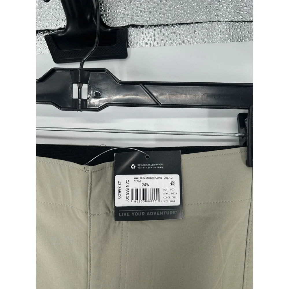 Eddie Bauer Horizon Bermuda Shorts Womens Size 24W High Rise‎ Hiking Nylon Chino